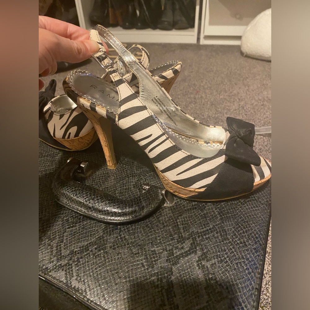 Rampage zebra print heels